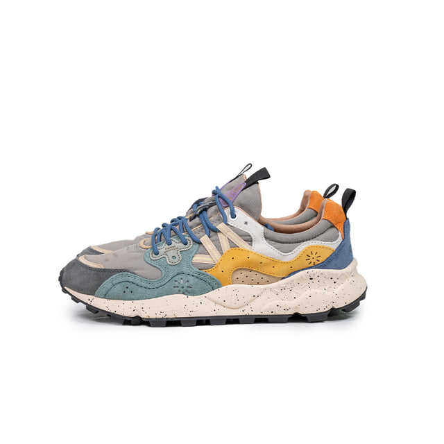 Sneakers Flower Mountain - Yamano 3 UNI suede e nylon grigio, ocra e ottanio