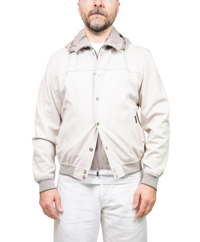 Moorer - Bomber DARREN-JK Jersey Latte Avorio