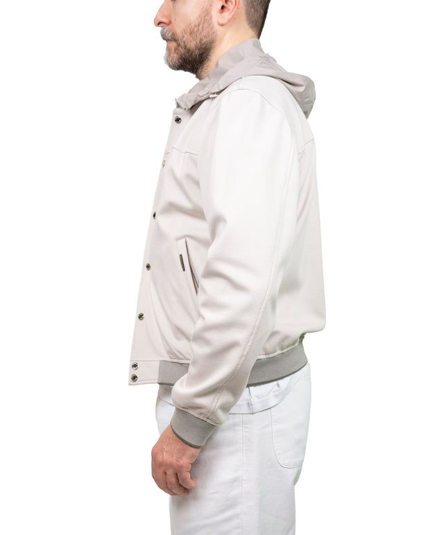 Moorer - Bomber DARREN-JK Jersey Latte Avorio