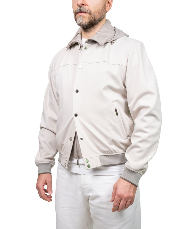 Moorer - Bomber DARREN-JK Jersey Latte Avorio