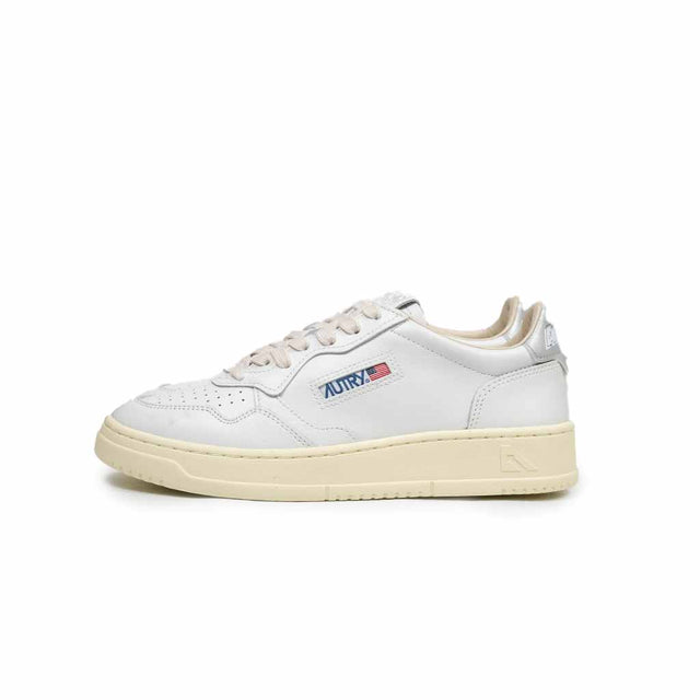 Sneakers Autry - Medalist low wom Leather ART Argento e Bianco