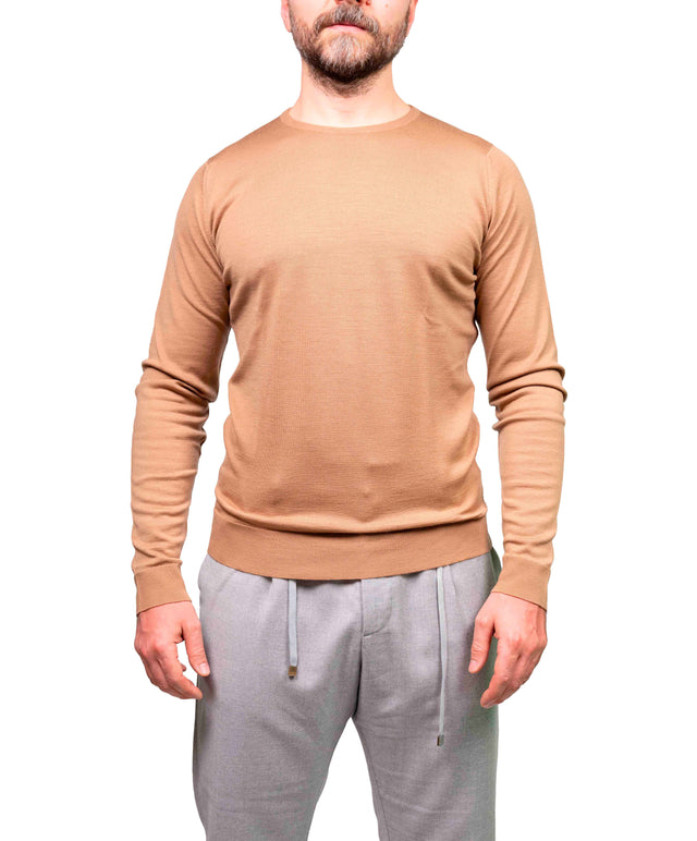 Girocollo manica lunga Lundy John Smedley - Beige