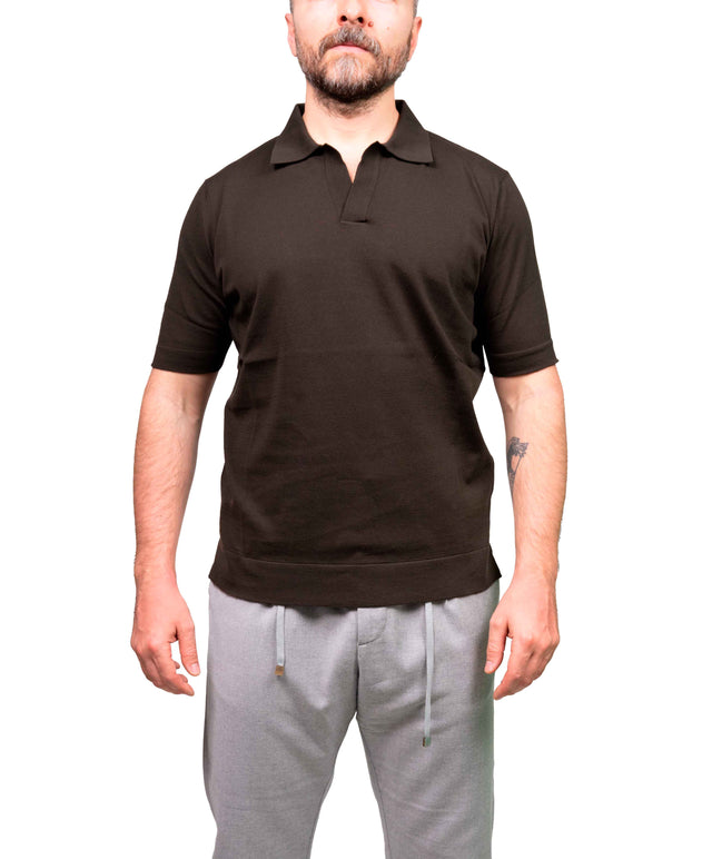 Filippo De Laurentiis - Polo skipper cotone - Marrone