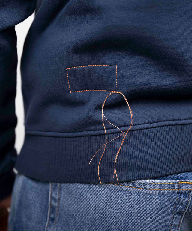 Fortela - Felpa mezza zip blu