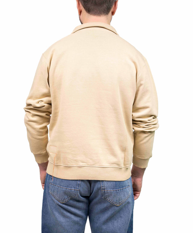 Fortela - Felpa mezza zip beige