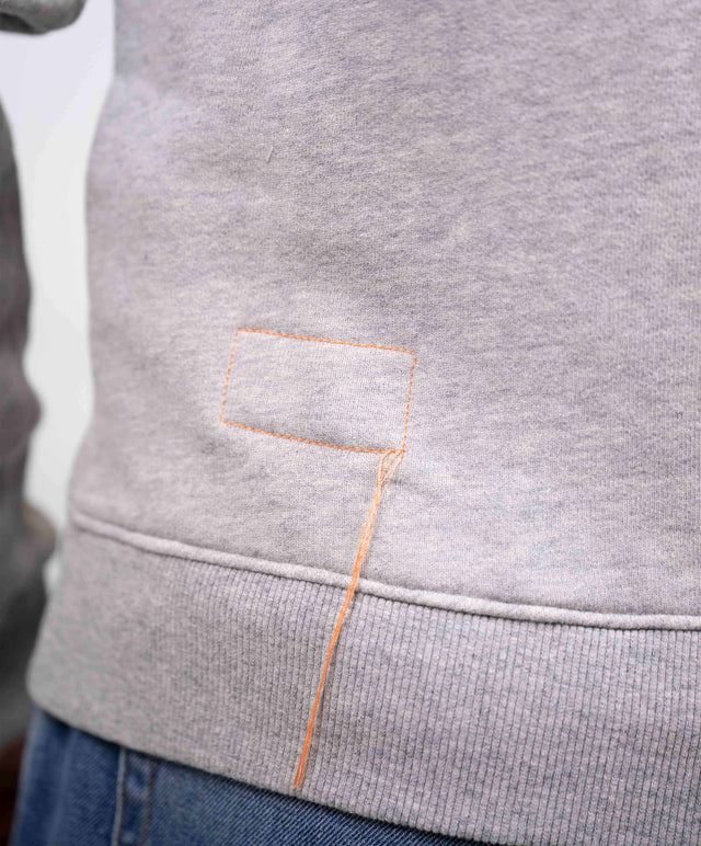 Fortela - Felpa mezza zip grigio chiaro