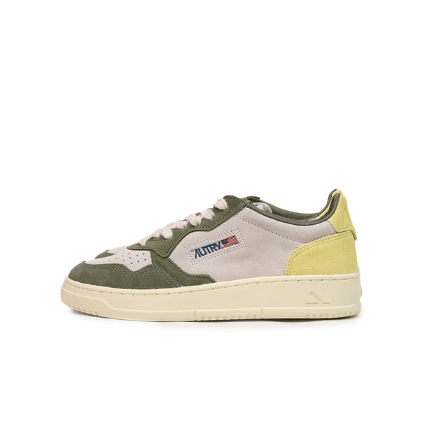 Autry - Suede bicolore verde militare e giallo