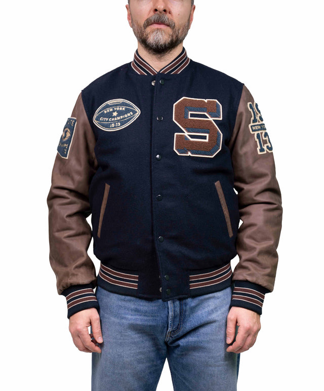 Schott - college Bi-materale blu scuro