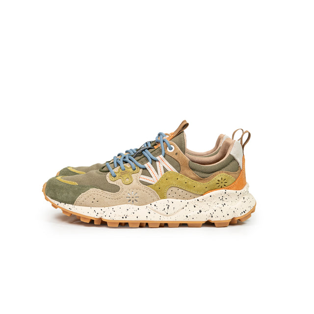 Sneakers Flower Mountain - Yamano 3 Canvas/suede verde militare