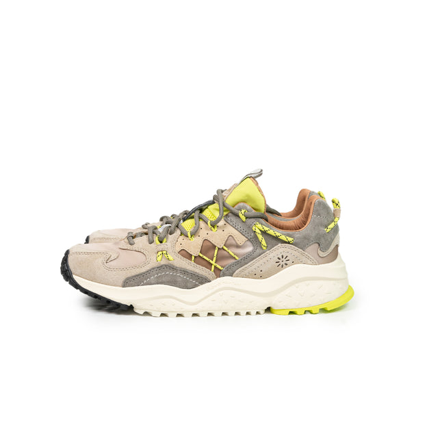 Sneakers Flower Mountain - Yamano 3 Ripstop suede/nylon beige e fluo