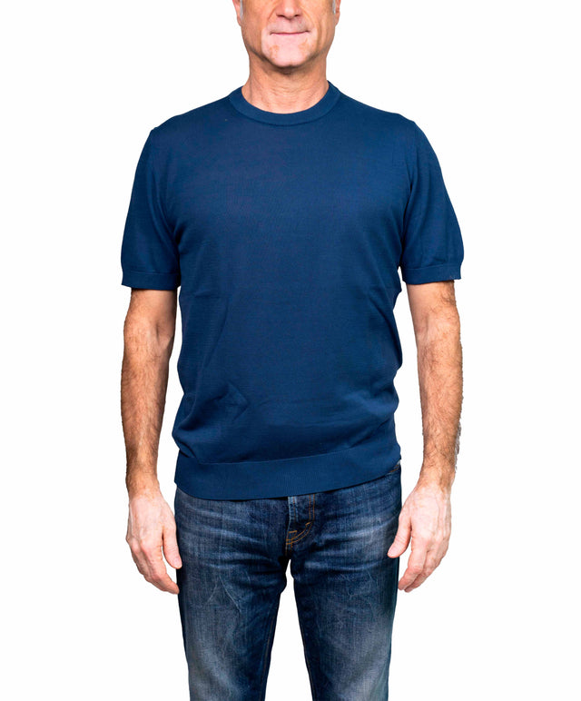 T-shirt Crepe blu 40weft