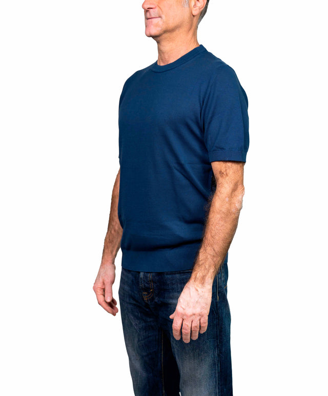 T-shirt Crepe blu 40weft