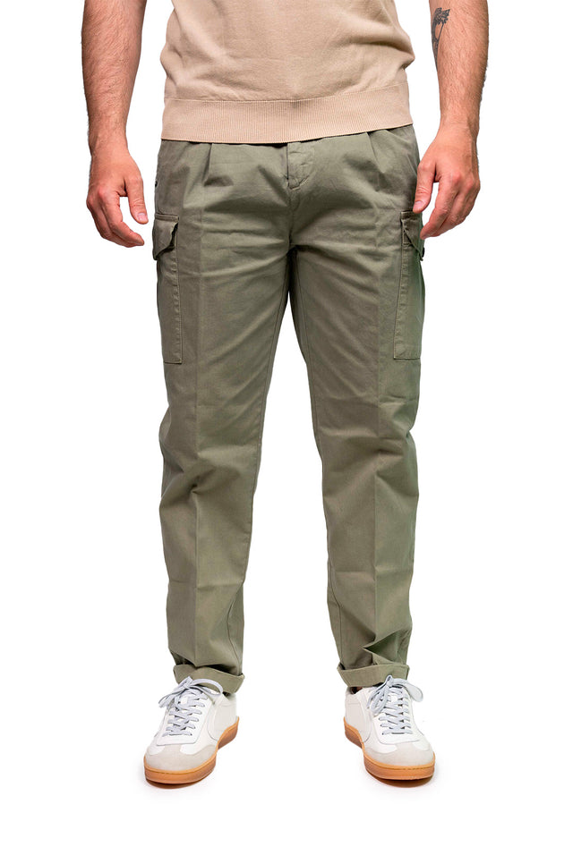 Pantaloni Gabardina washed verde militare 40WEFT