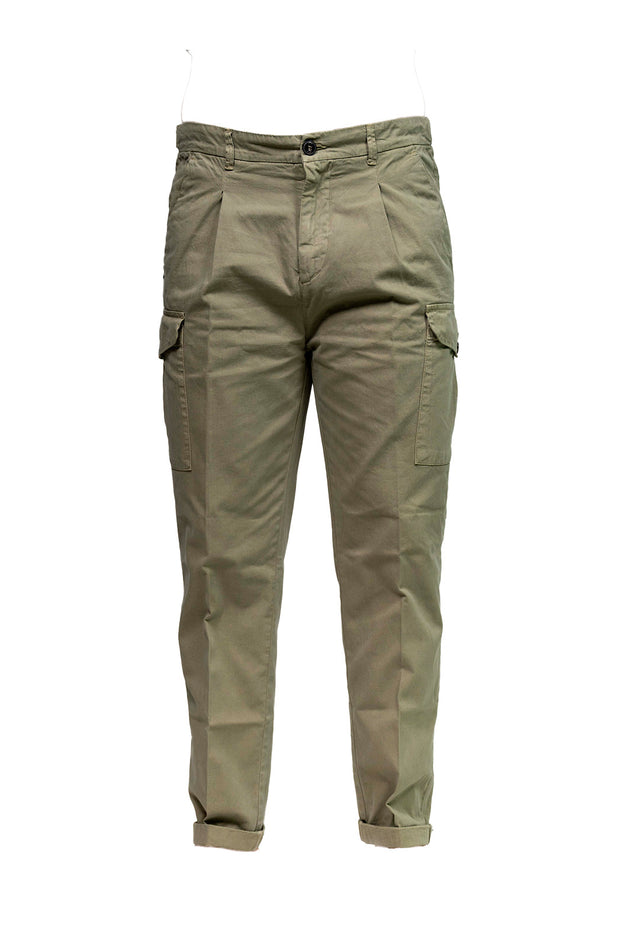 Pantaloni Gabardina washed verde militare 40WEFT