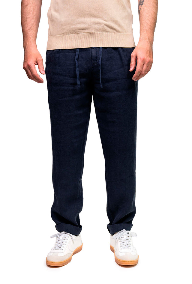 Pantaloni di lino coach blu 40WEFT