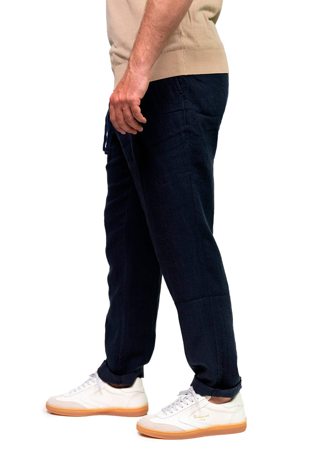 Pantaloni di lino coach blu 40WEFT