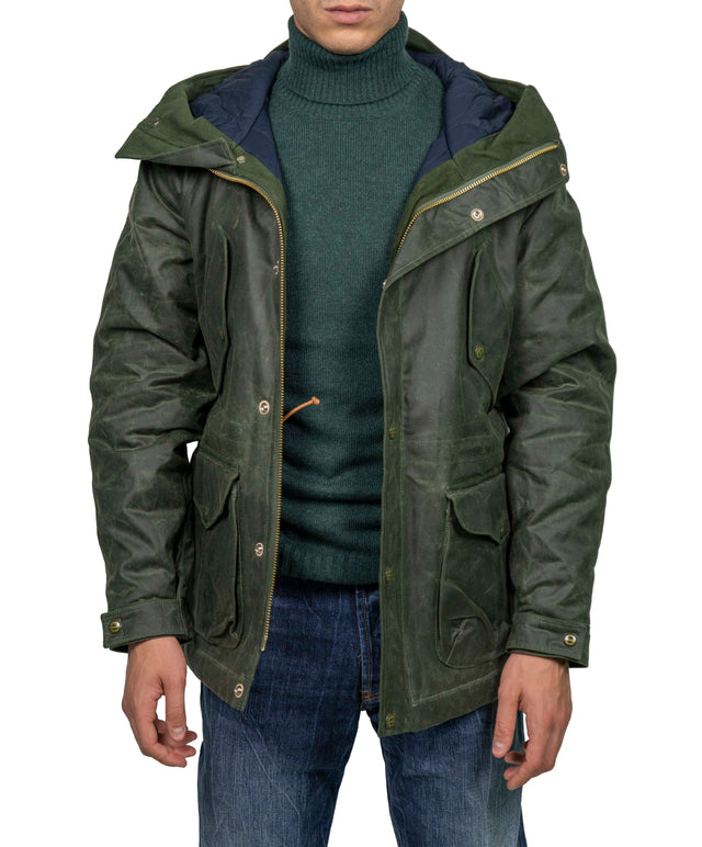 MANIFATTURA CECCARELLI FORLITALY  - PARKA PARAFINATO VERDE INGLESE