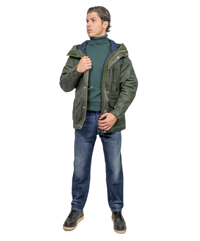 MANIFATTURA CECCARELLI FORLITALY  - PARKA PARAFINATO VERDE INGLESE