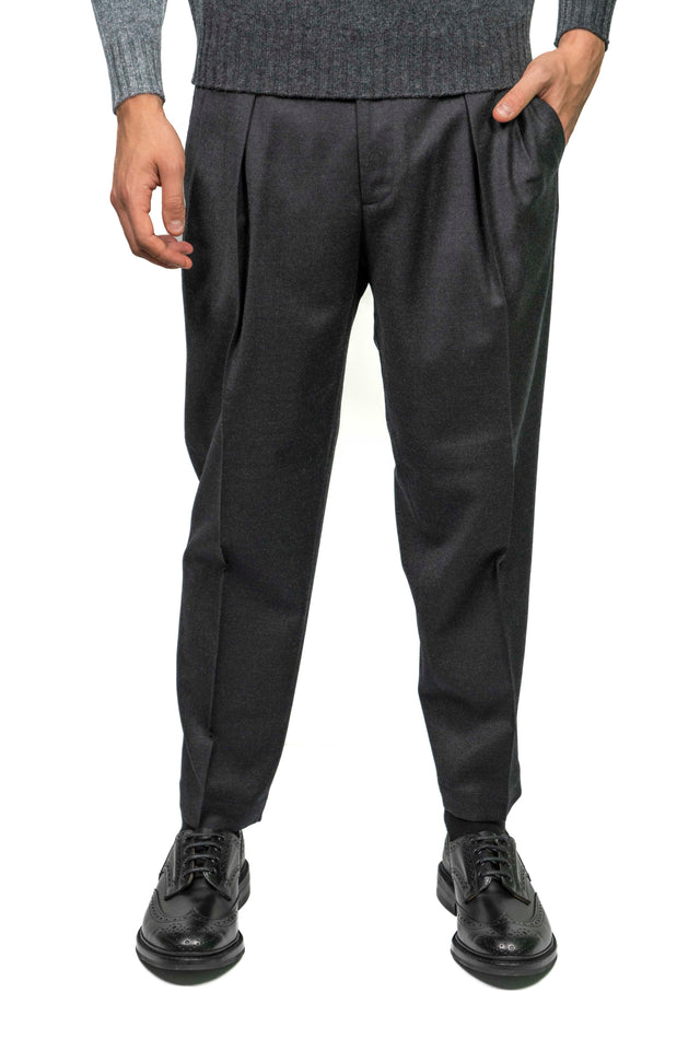 PANTALONE BRIGLIA 1949 RACCONTA LA SARTORIA Flanellina pettinata Grigio scuro