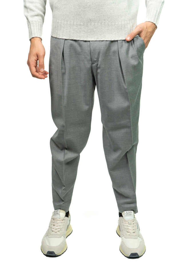 PANTALONE BRIGLIA 1949 RACCONTA LA SARTORIA - Flanellina pettinata grigio chiaro