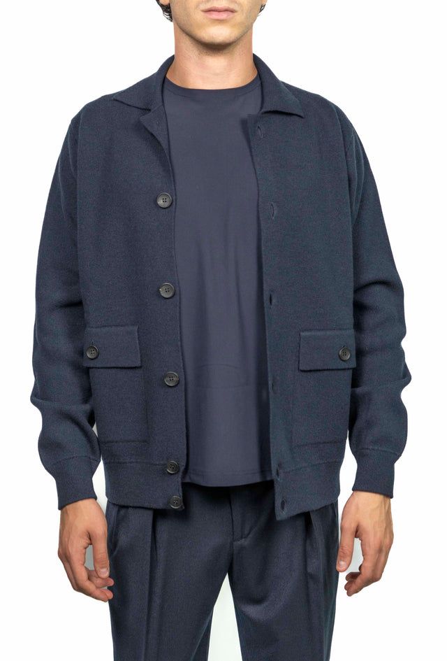 Filippo De Laurentiis - (Cardigan) Giacca Lana Cachemire blu
