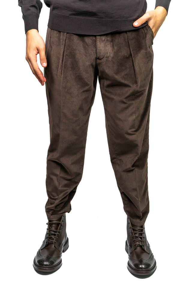 PANTALONE BRIGLIA 1949 RACCONTA LA SARTORIA - Velluto marrone scuro
