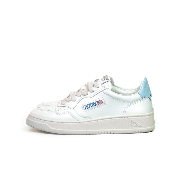 Sneakers Autry - Medalist Low in pelle (bianca e azzurra)