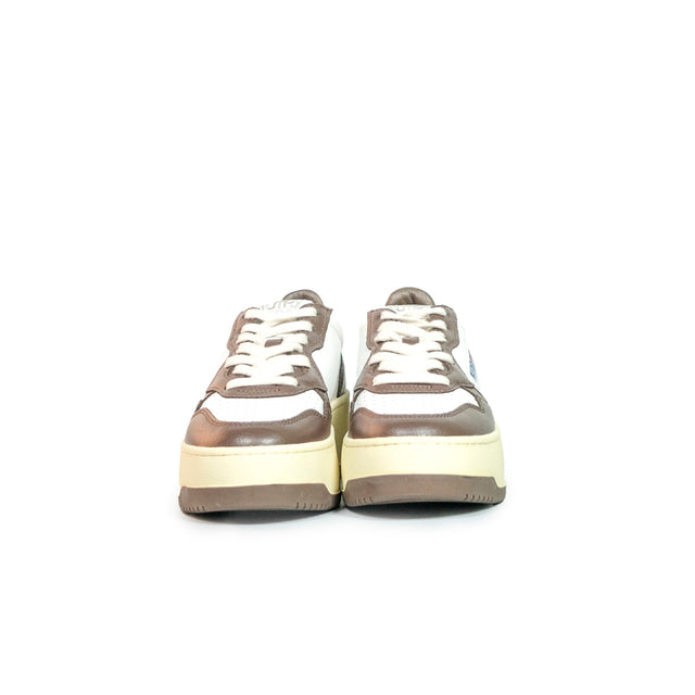 Sneakers Autry - Medalist Platform in pelle (bianca e chestnut)