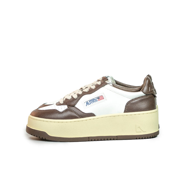 Sneakers Autry - Medalist Platform in pelle (bianca e chestnut)