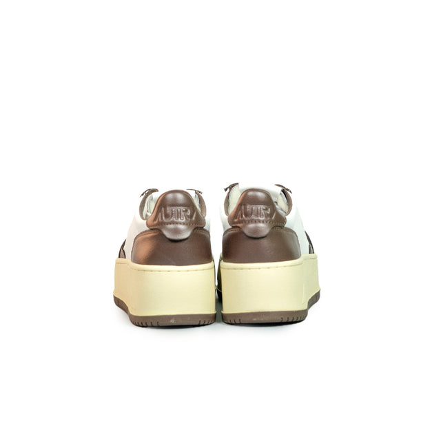 Sneakers Autry - Medalist Platform in pelle (bianca e chestnut)