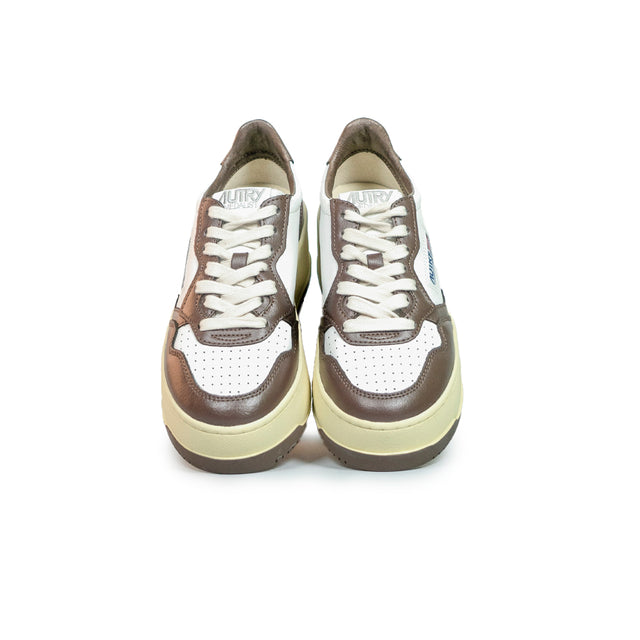 Sneakers Autry - Medalist Platform in pelle (bianca e chestnut)