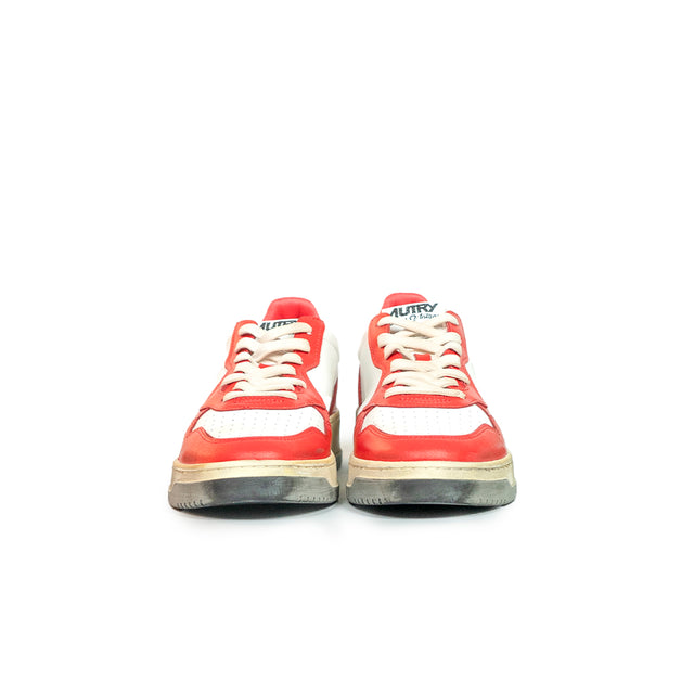 Sneakers Autry - Medalist Leather Low (bianco e rosso)