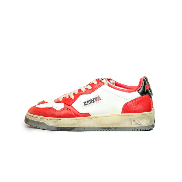 Sneakers Autry - Medalist Leather Low (bianco e rosso)