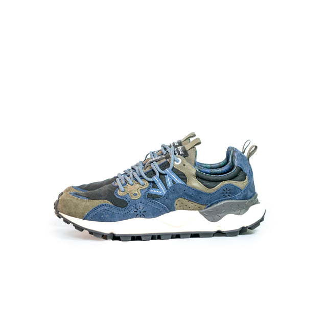 Sneakers Mountain Barbour x Flower - Yamano 3 suede e Nylon (blu navy e oliva)