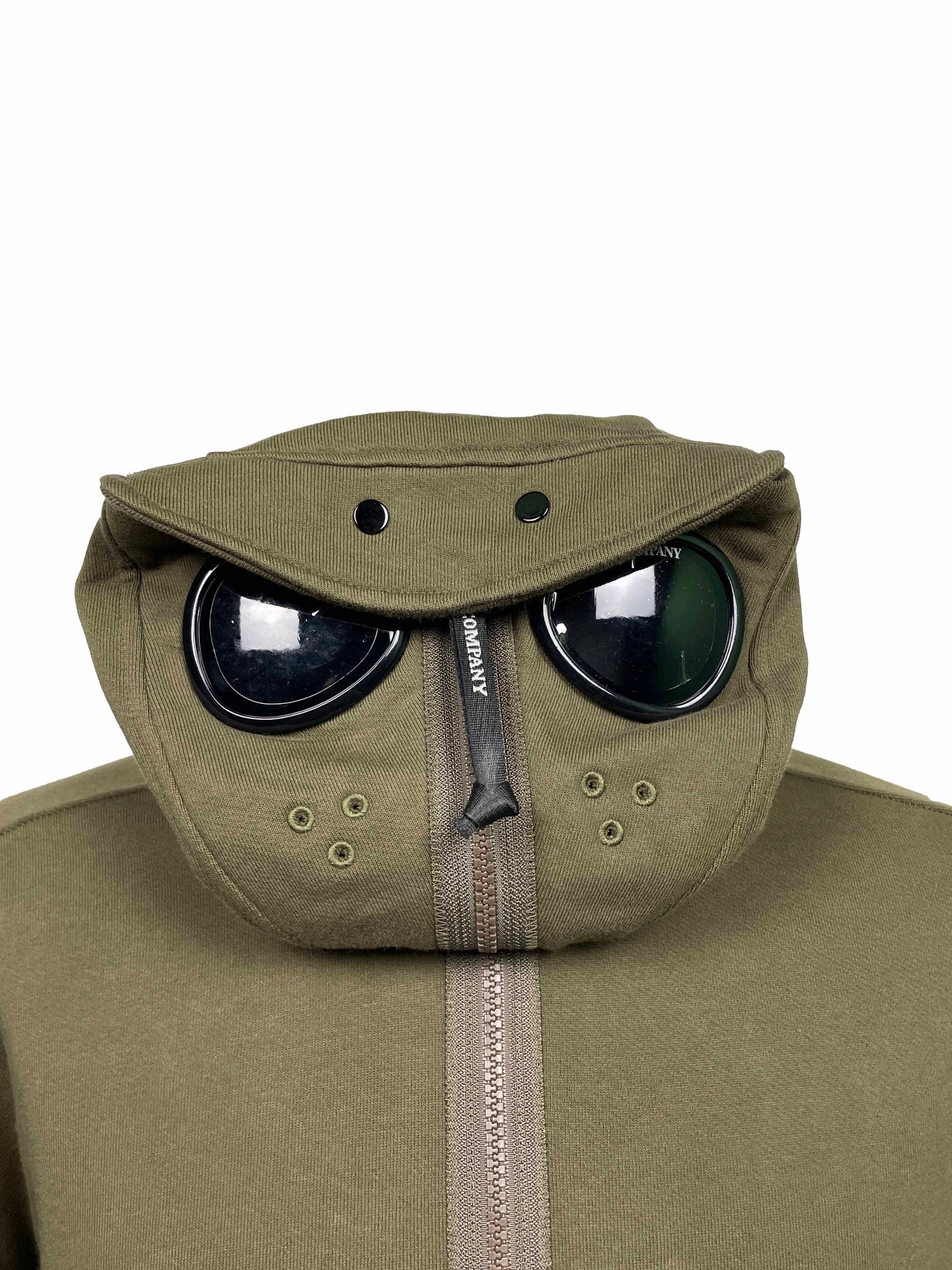 C.P. Company - Hood F.Zip Occhiale - Verde Militare